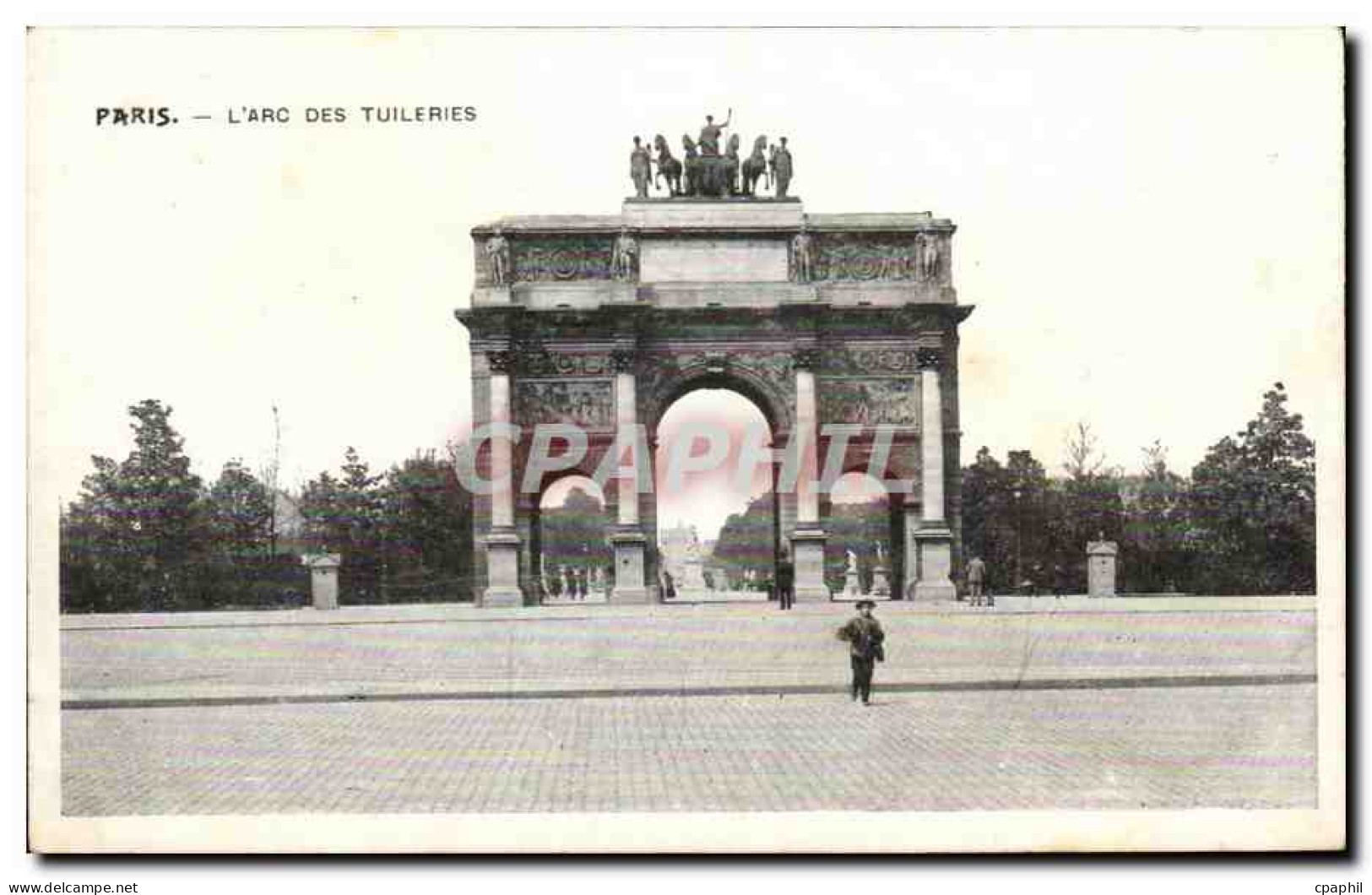 CPA Paris L'arc Des Tuileries Louvre