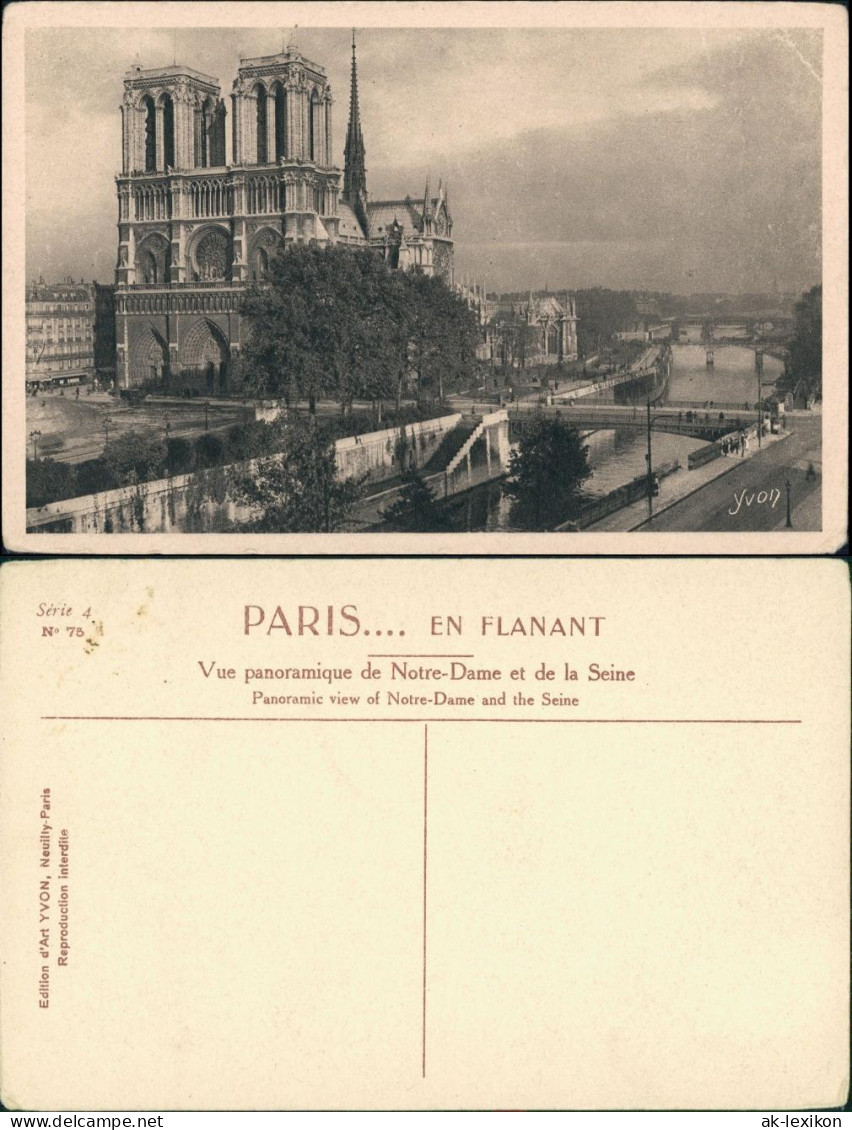 CPA Paris L'Église Notre-Dame et la Seine 1925