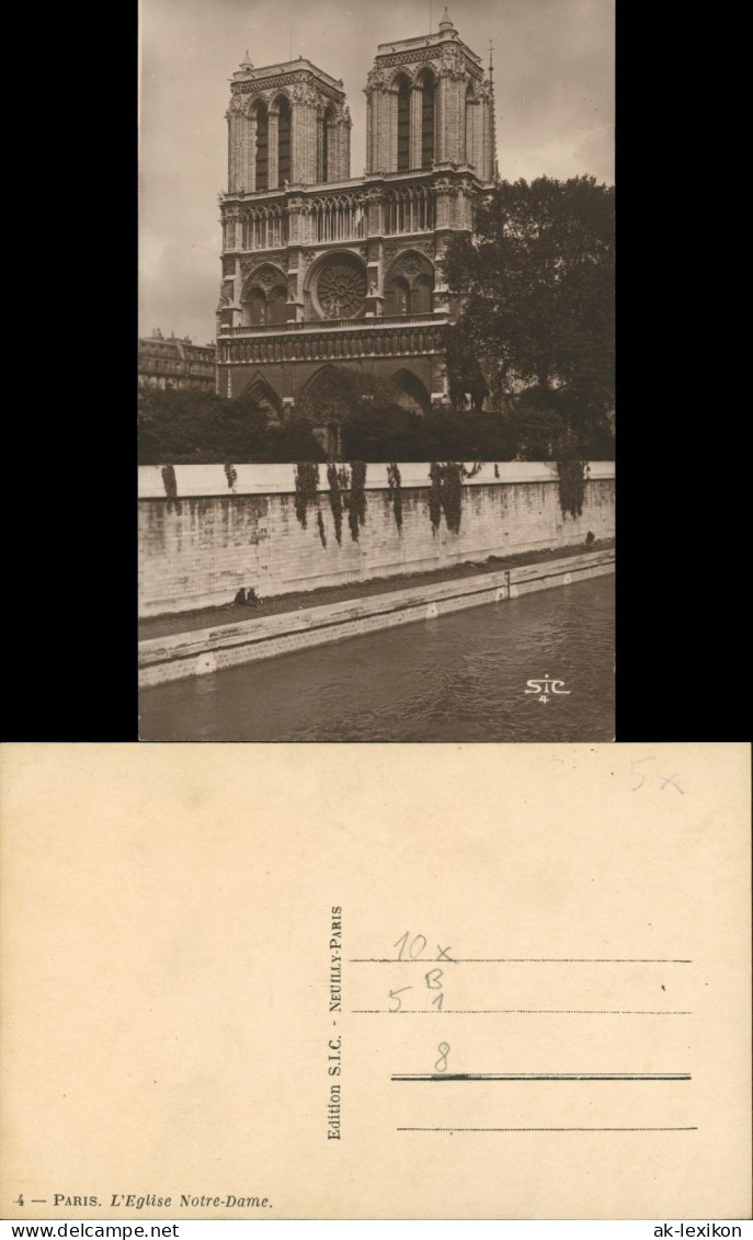 CPA Paris L'Eglise Notre-Dame/Kathedrale Notre-Dame mit Saine 1935