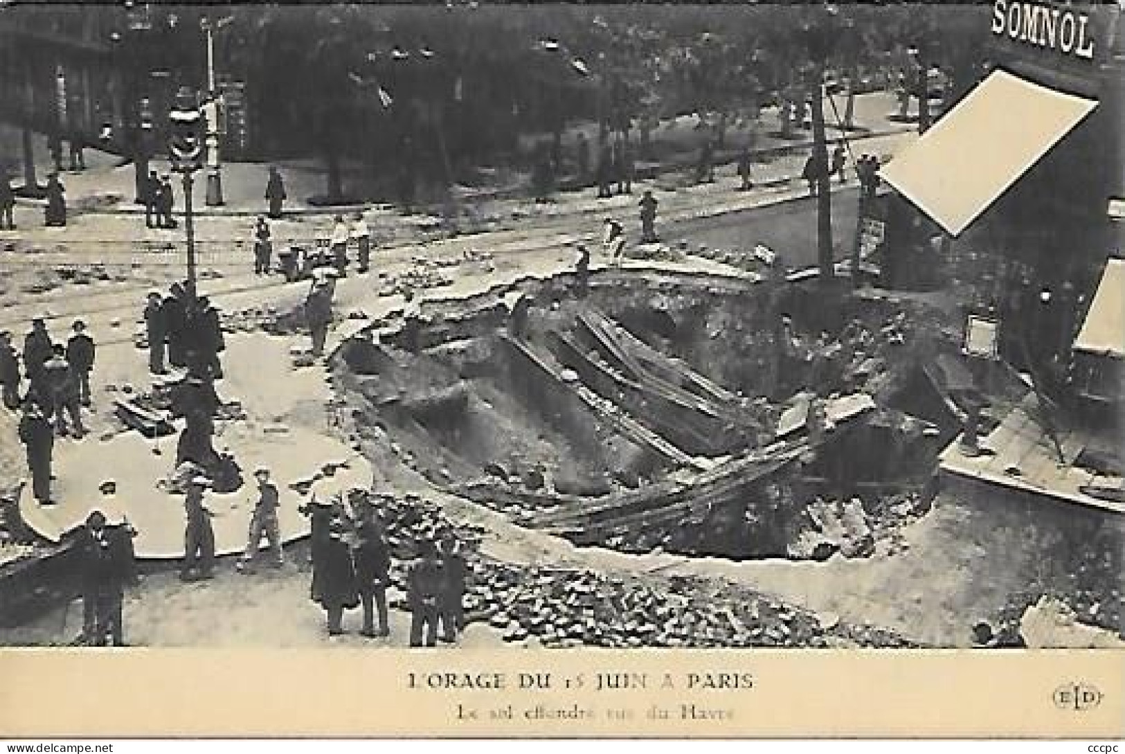 CPA Paris L'Orage du 15 Juin Le Sol effondré rue du Havre