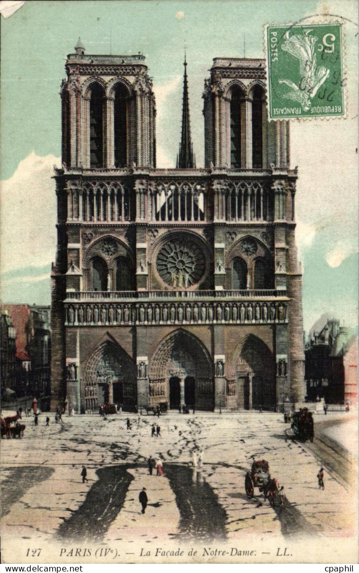 CPA Paris la Facade de Notre Dame