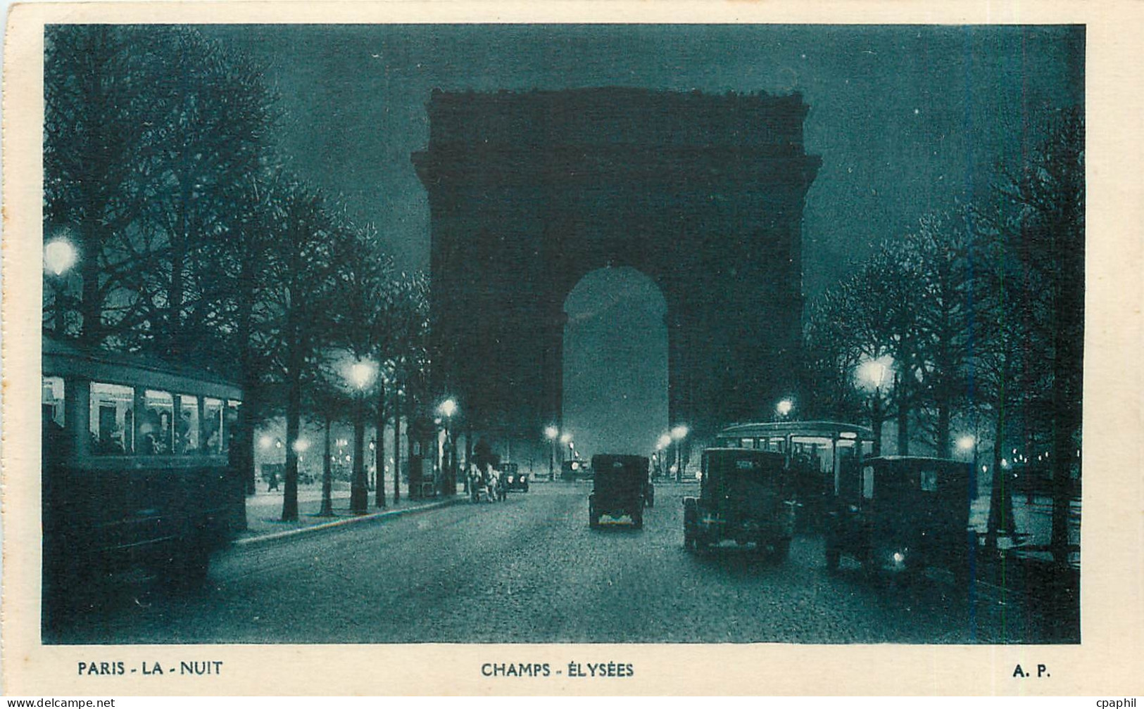 CPA Paris la Nuit Champs Elysees
