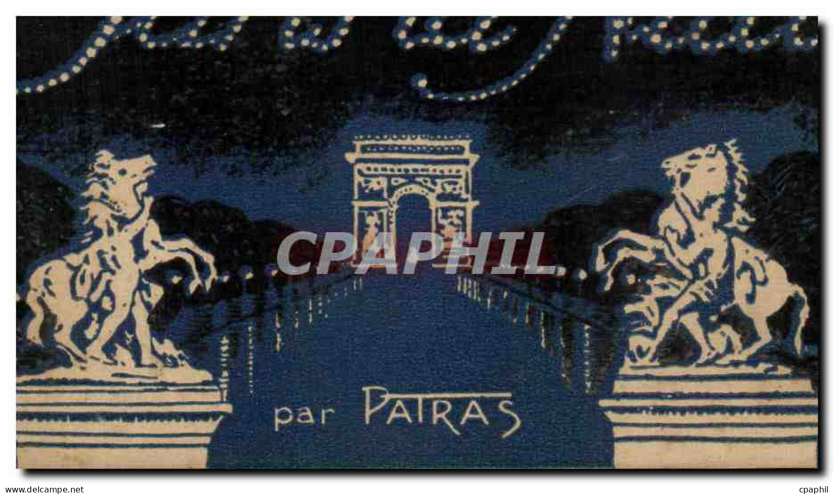CPA Paris la nuit champs Elysees Patras