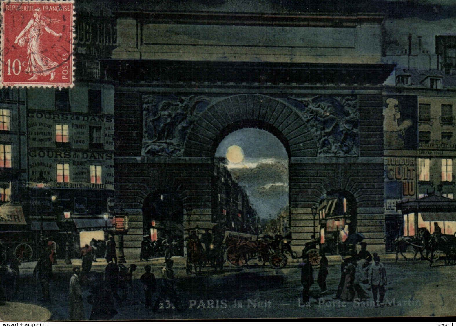 CPA Paris La Nuit La Porte Saint Martin