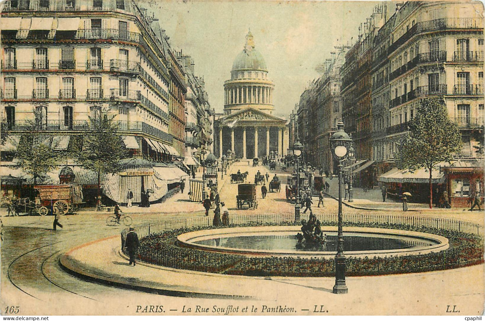 CPA Paris la Rue Soufflot et le Pantheon