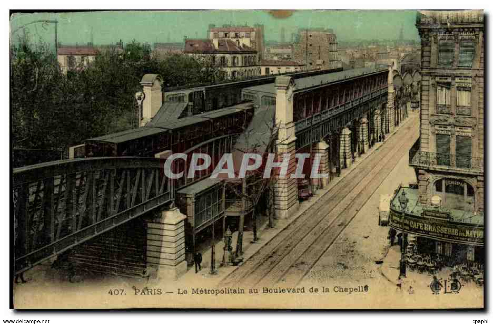 CPA Paris Le Metropolitain au Boulevard de la Chapelle Metro