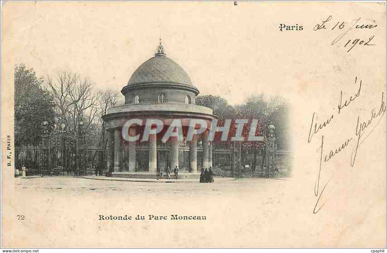CPA PARIS Le Parc Monceau - La Rotonde