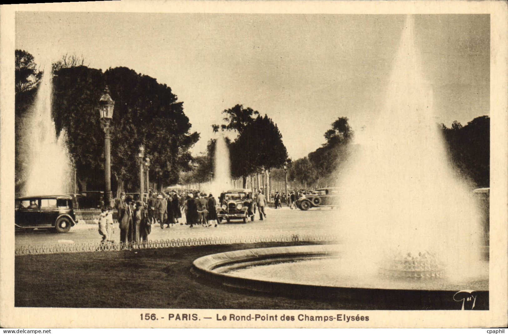 CPA Paris le Rond Point les Champs Elysees
