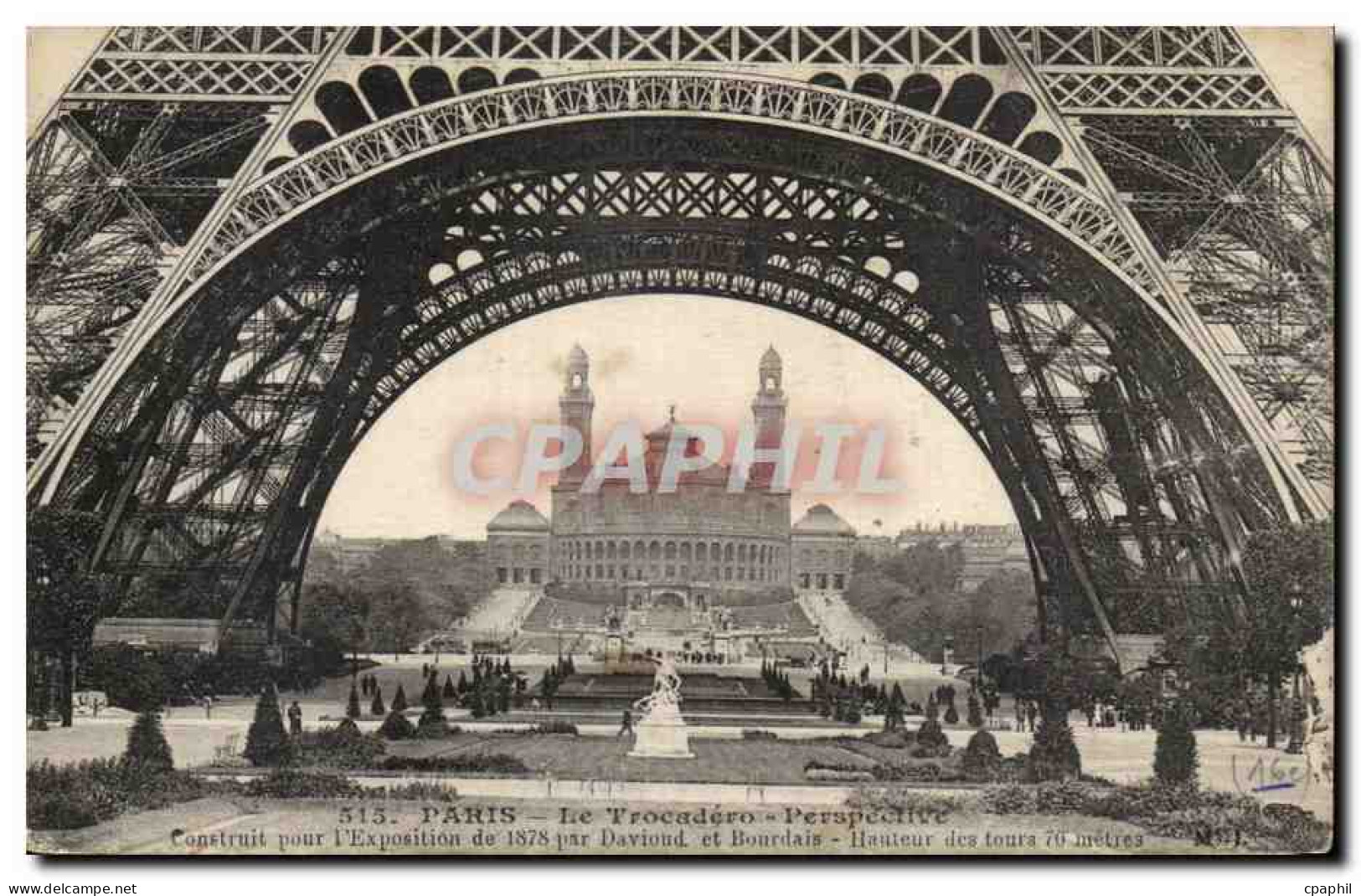 CPA Paris Le Trocadero Perspective Tour Eiffel