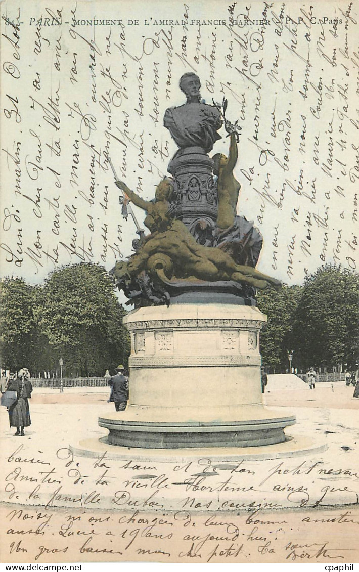 CPA Paris monument de l'amira francis garnier