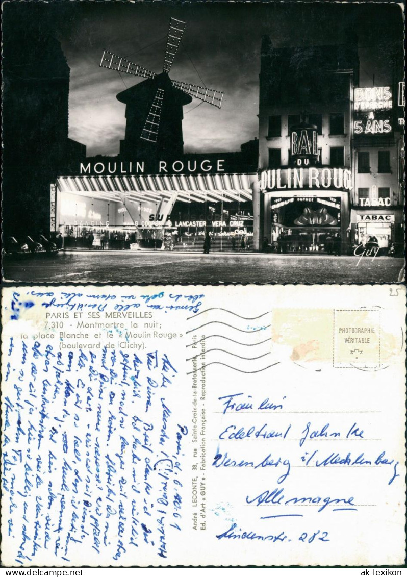 CPA Paris Moulin Rouge - bei Nacht 1961