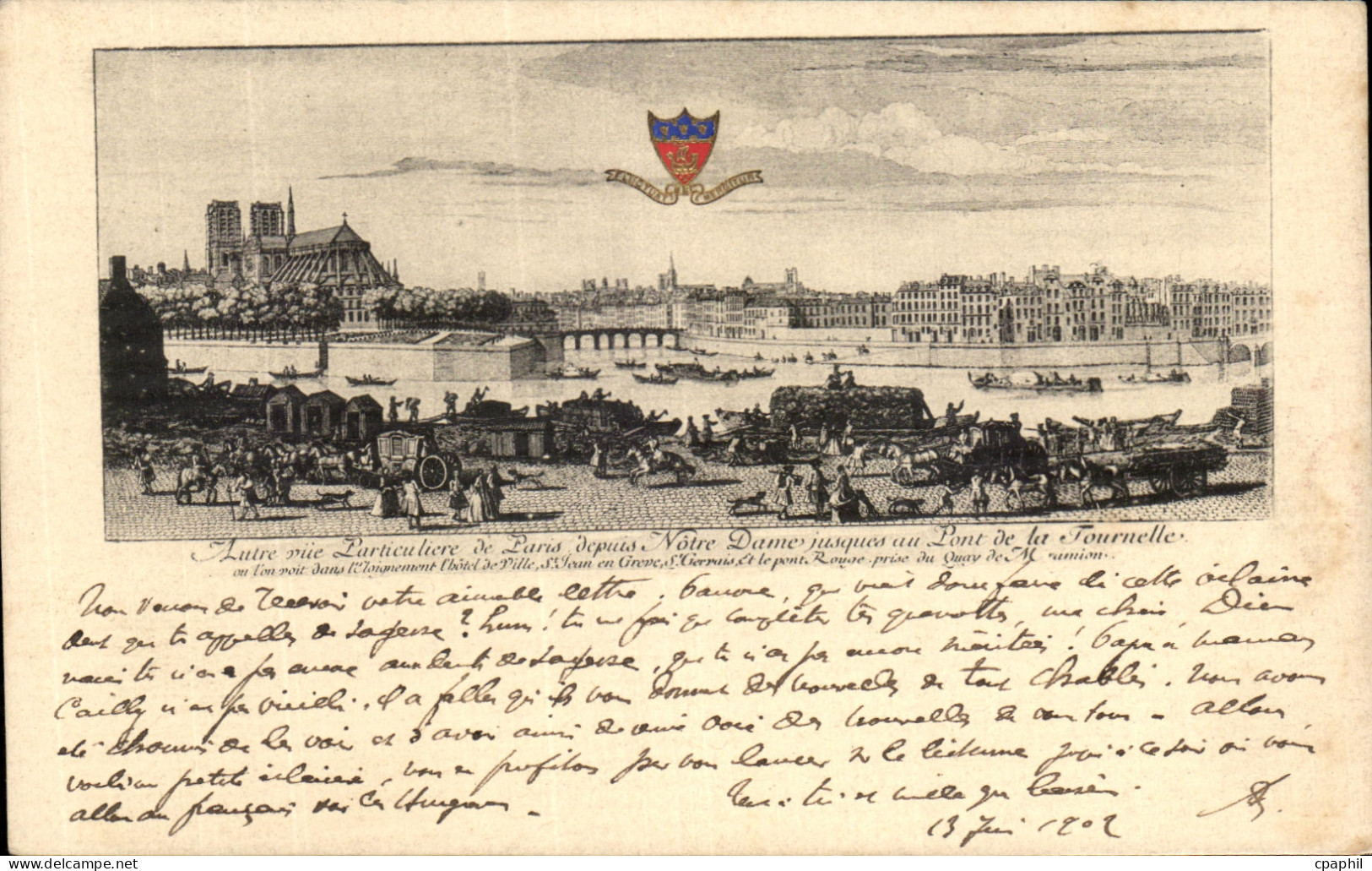 CPA Paris Notre Dame au pont de la Tournelle