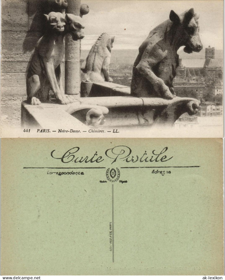 CPA Paris Notre-Dame, - Chimères. 1928