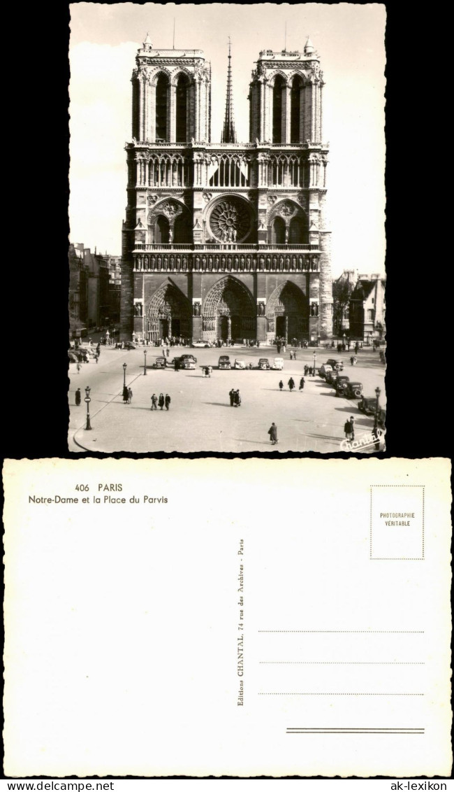 CPA Paris Notre-Dame et la Place du Parvis 1960