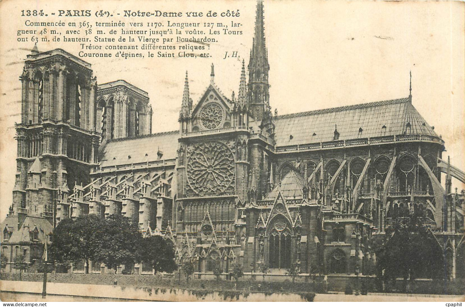 CPA Paris Notre Dame vue de cote
