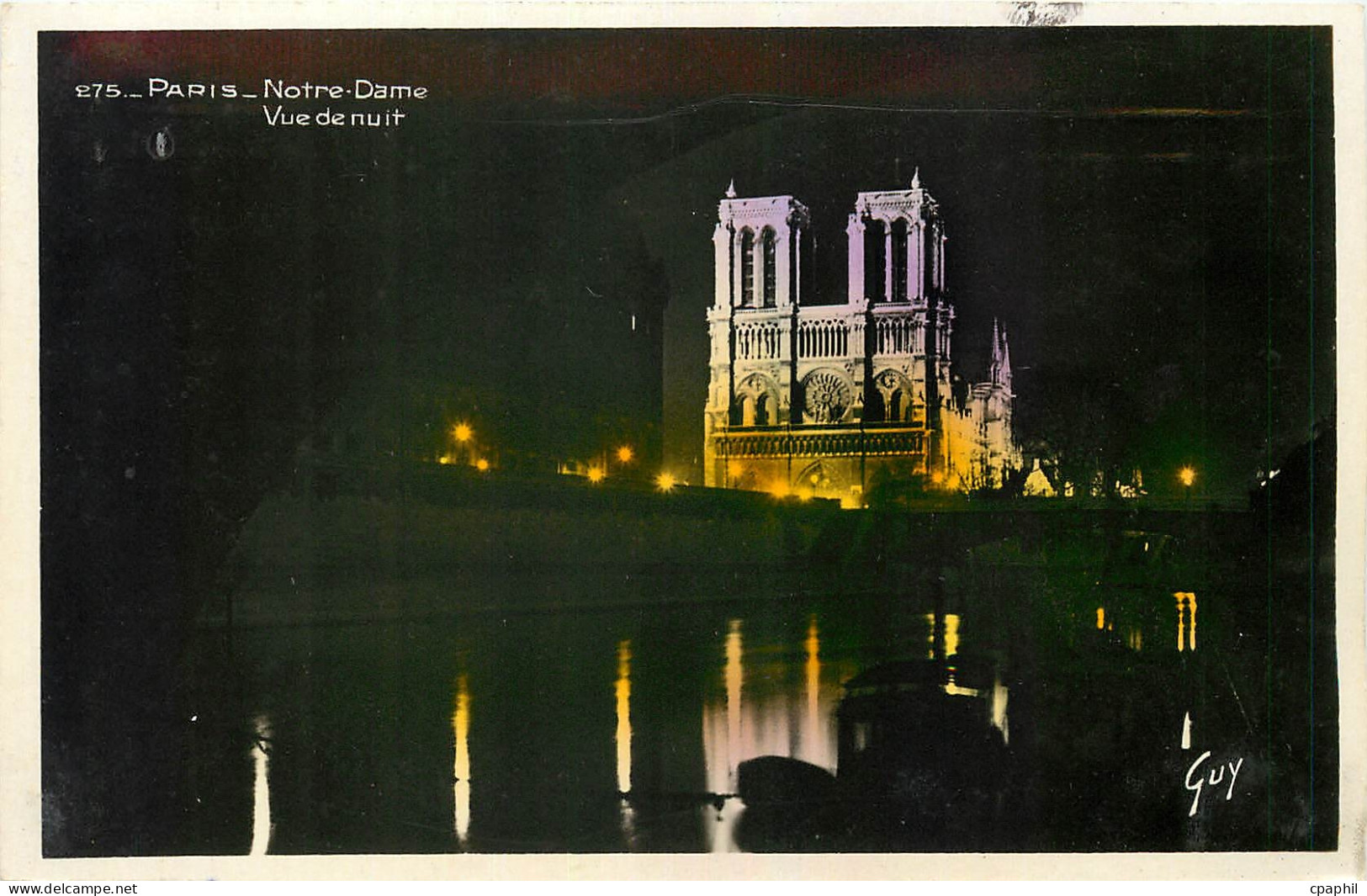 CPA Paris Notre Dame Vue de nuit
