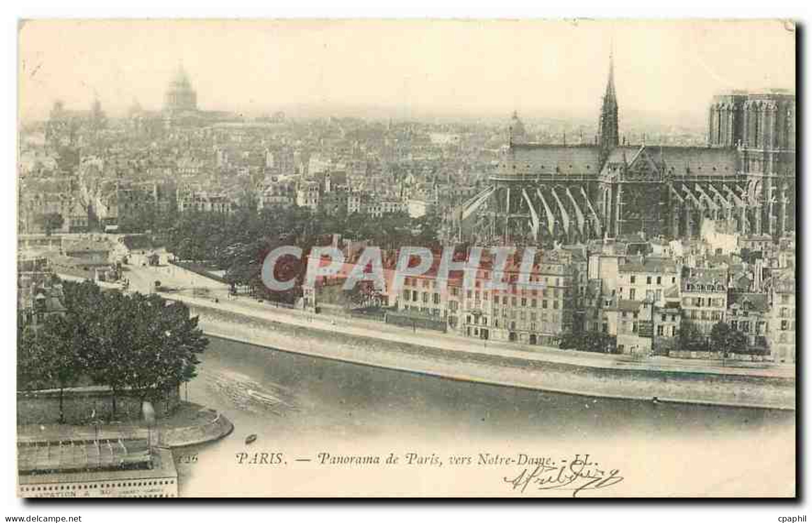 CPA Paris Panorama de Paris vers Notre Dame