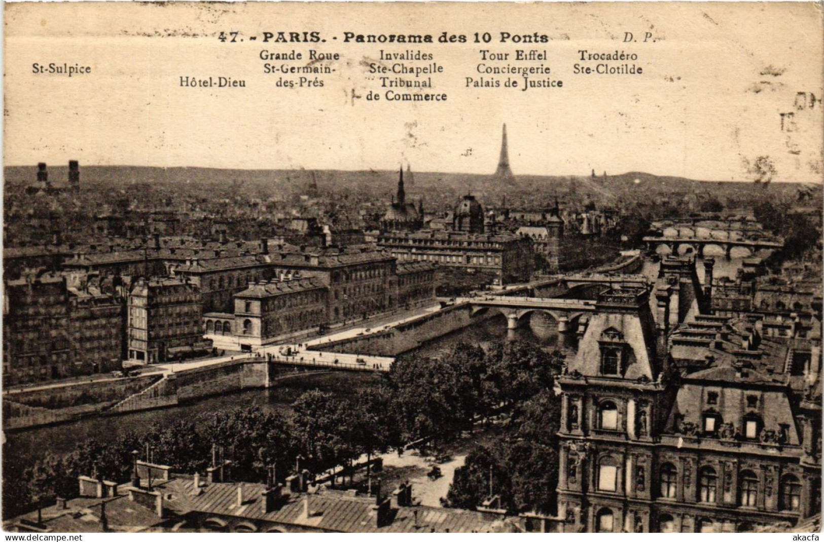 CPA PARIS Panorama des 10 ponts (302653)