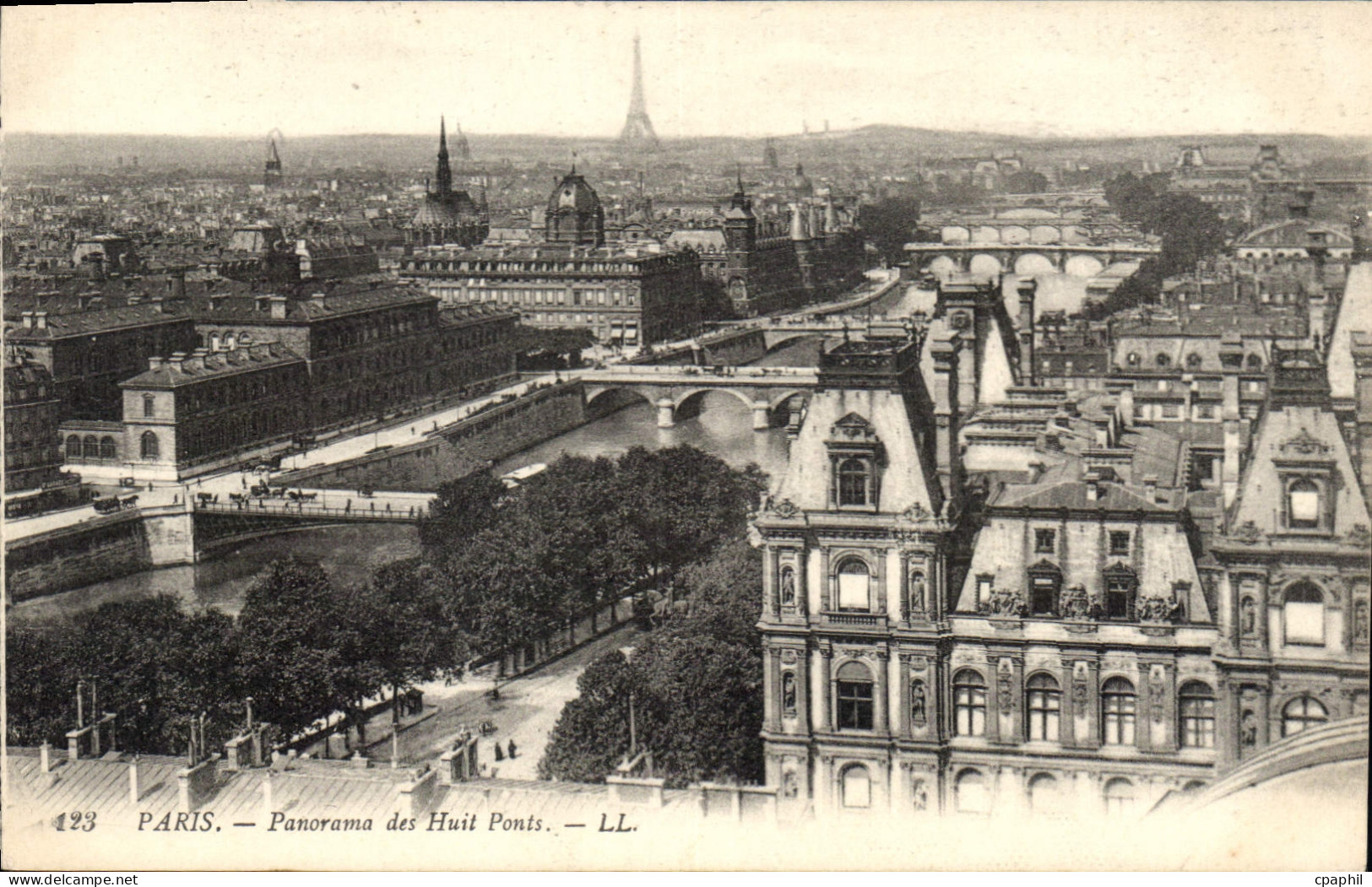 CPA Paris Panorama des Huit Ponts