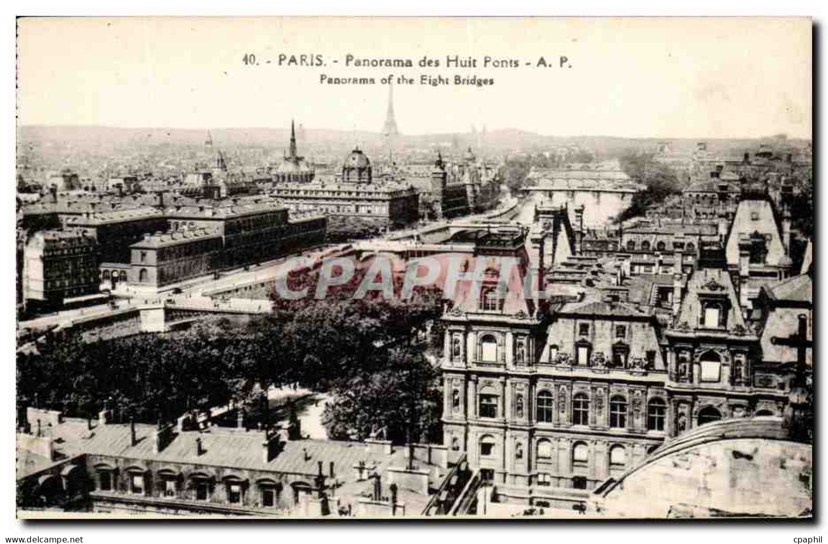 CPA Paris Panorama Des Huit Ponts Panorama
