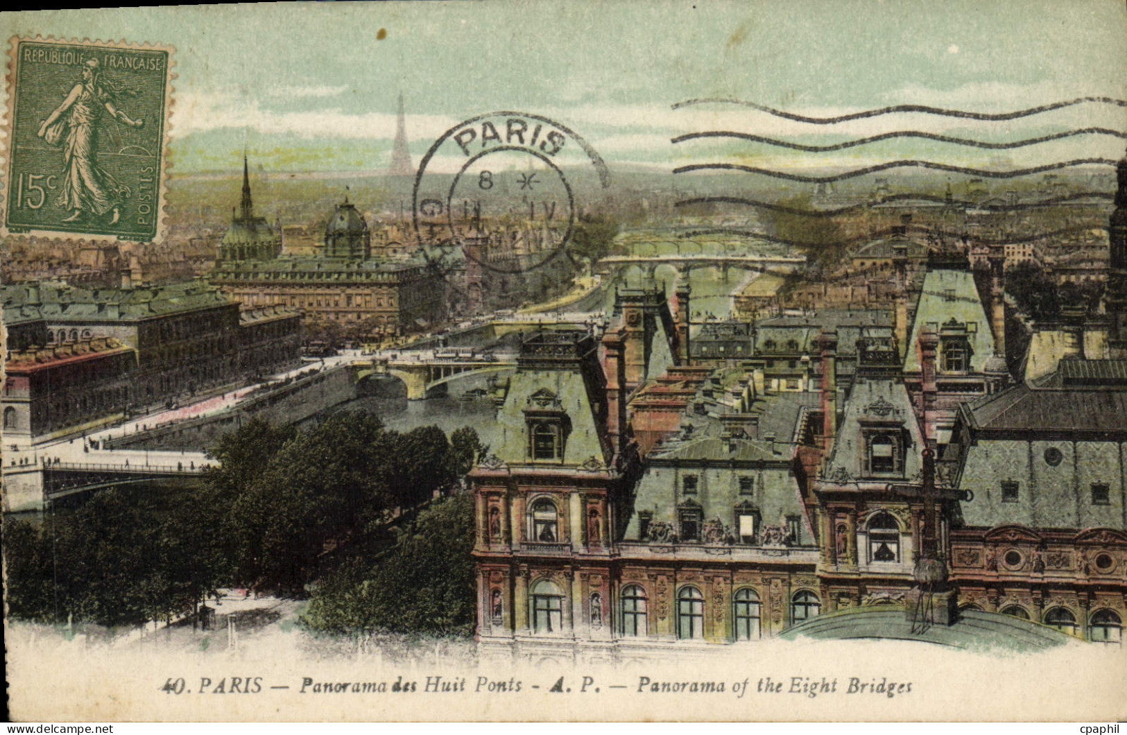 CPA Paris Panorama des Huits Ponts