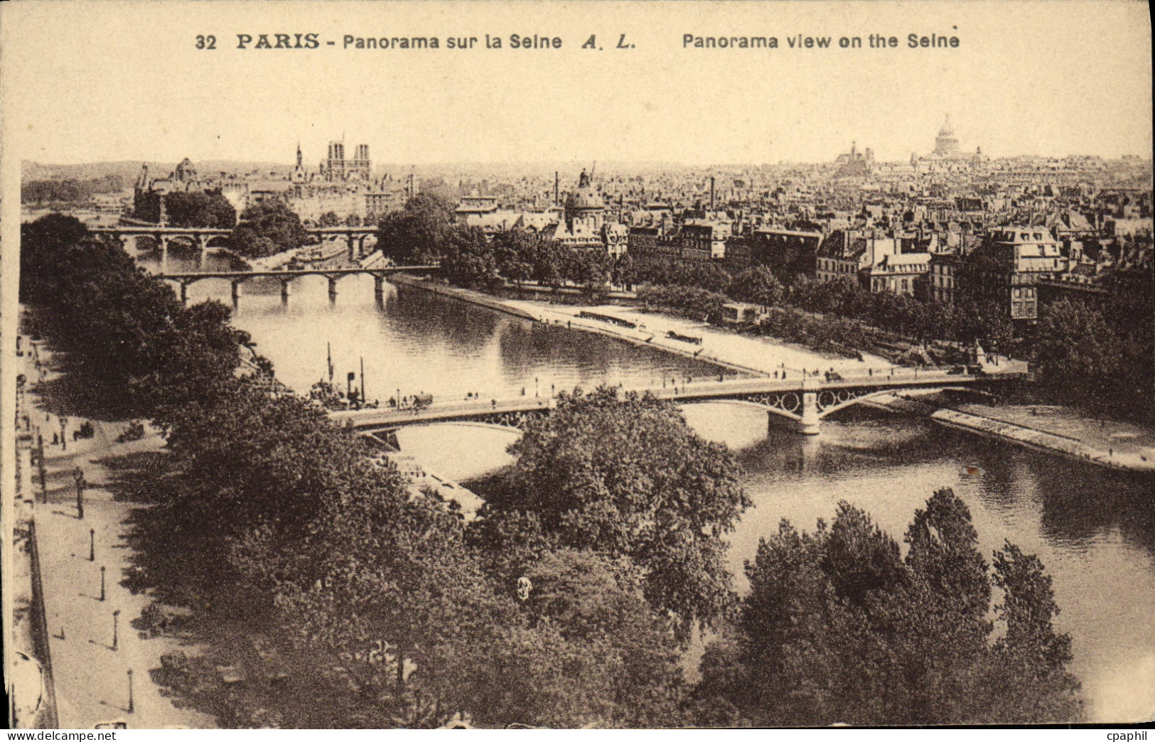 CPA Paris Panorama sur la Seine