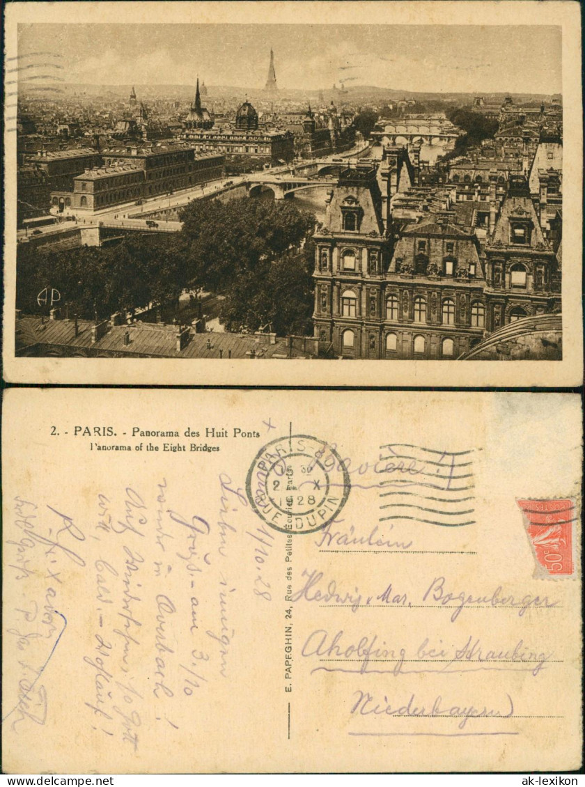 CPA Paris Paris - Panorama des Huit Ponts mit Eiffelturm 1928