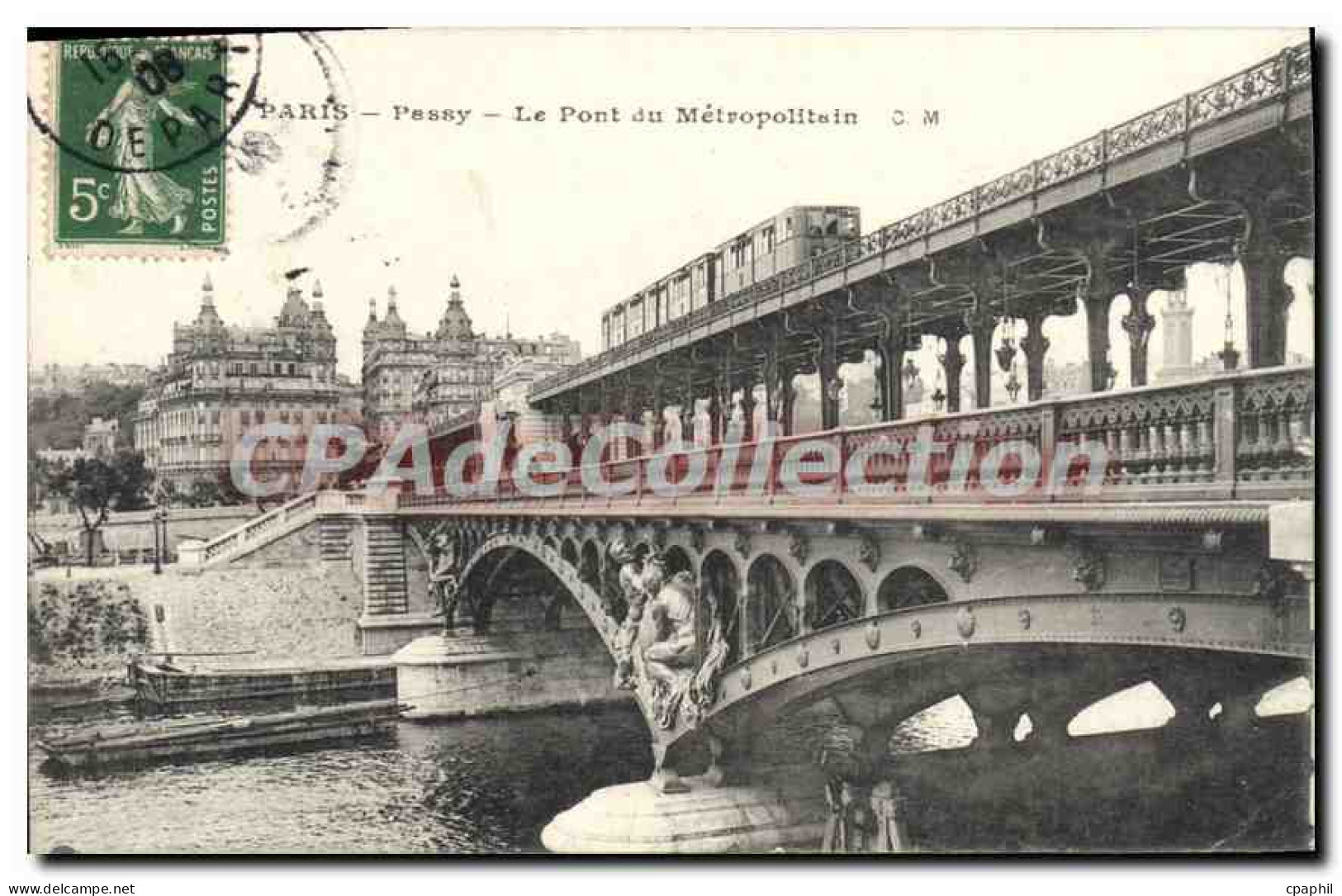 CPA Paris Passy Le Pont Du Metropolitain