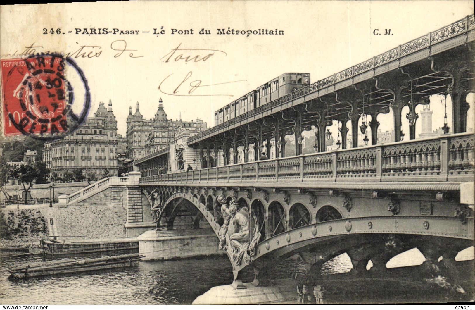 CPA Paris Passy Le Pont du Metropolitain Metro