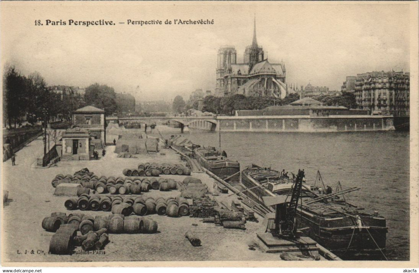 CPA PARIS Perspective. 18. Archeveché (924403)