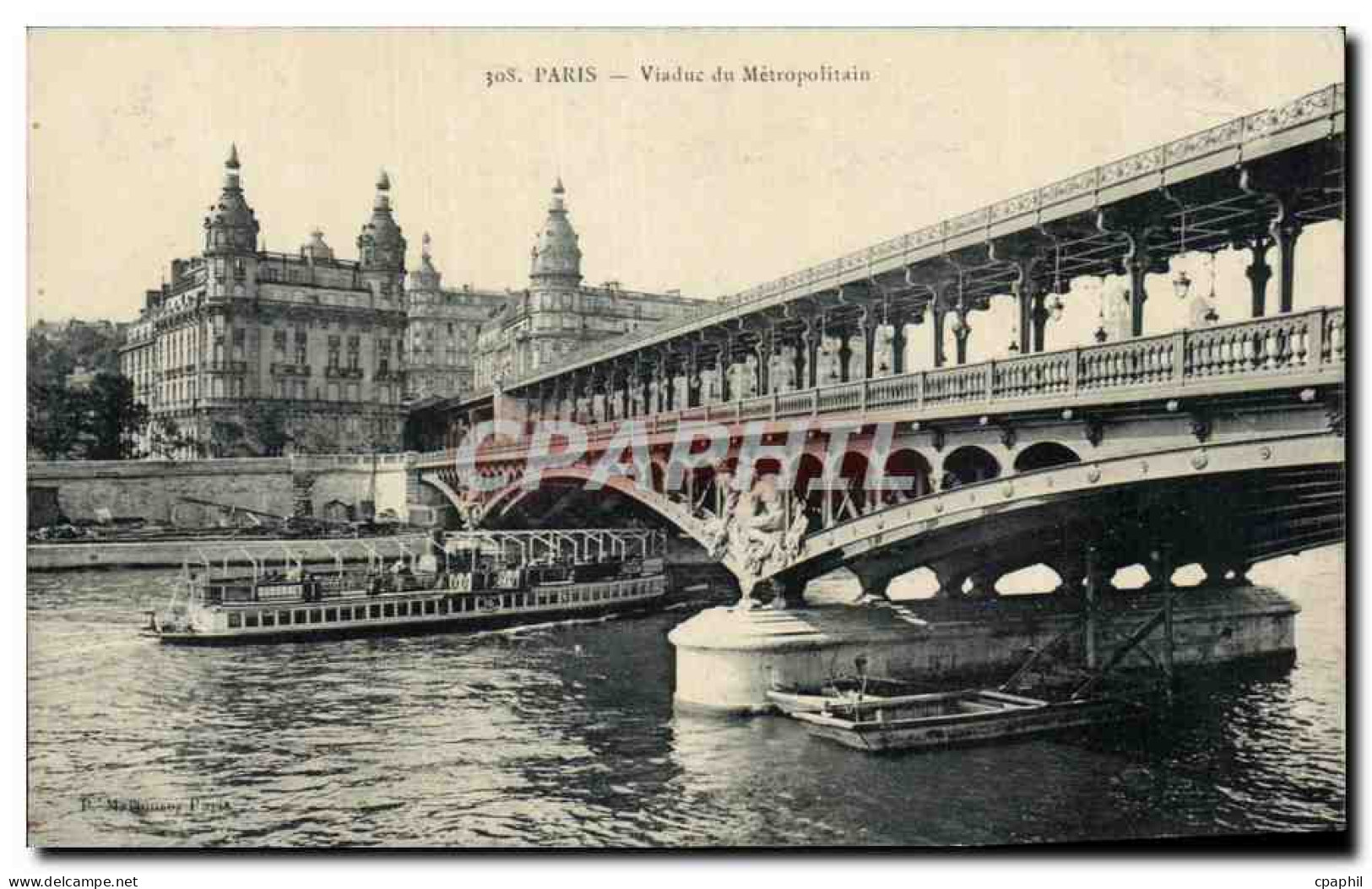 CPA Paris Viaduc du Metropolitain metro Peniches