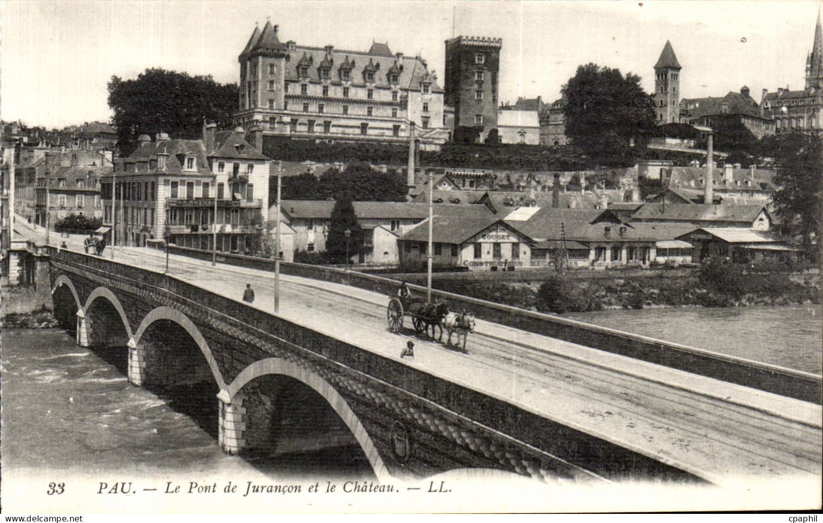 CPA Pau La Pont de Jurancon et le Chateau