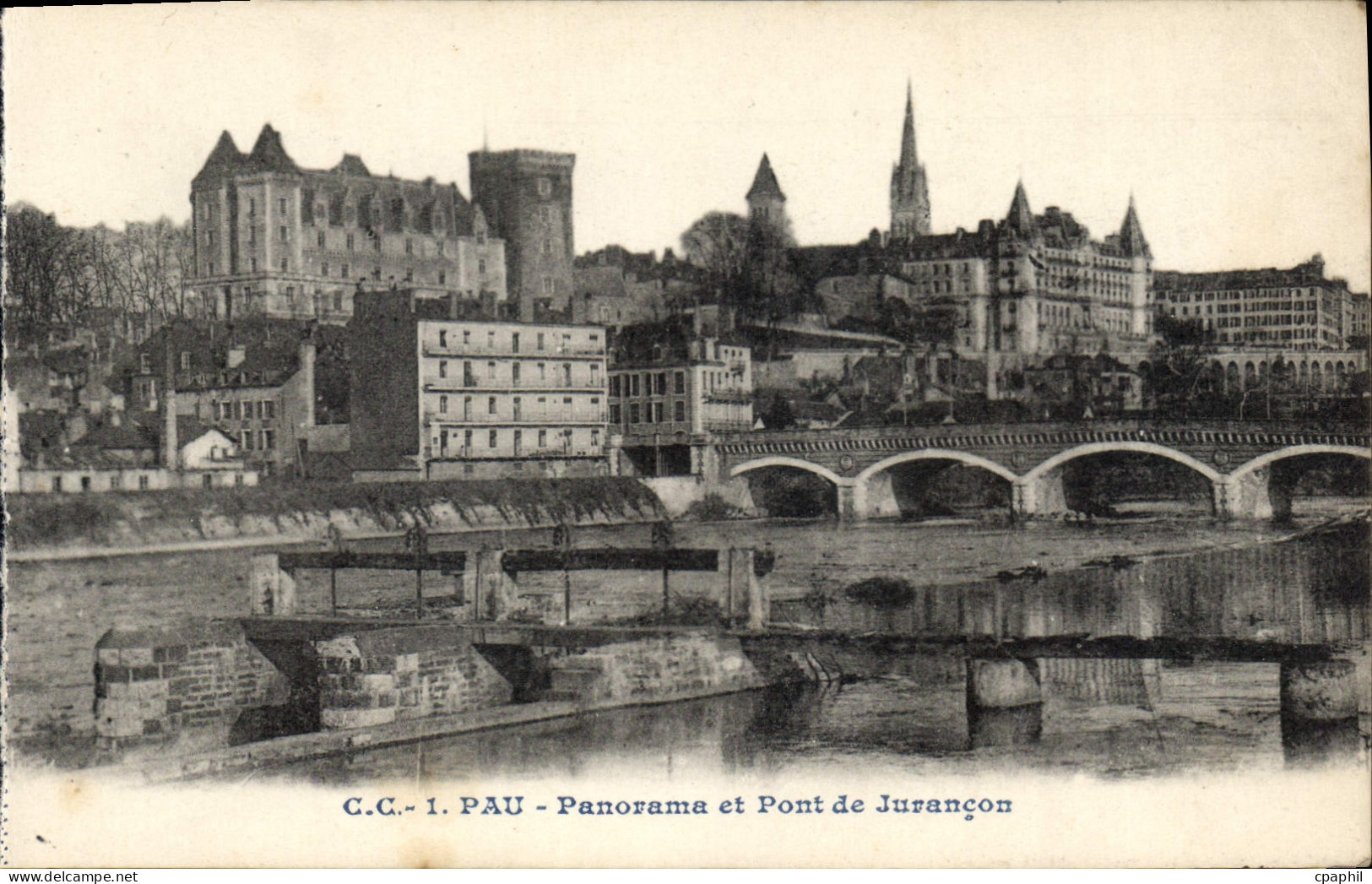 CPA Pau Panorama et Pont de Jurancon