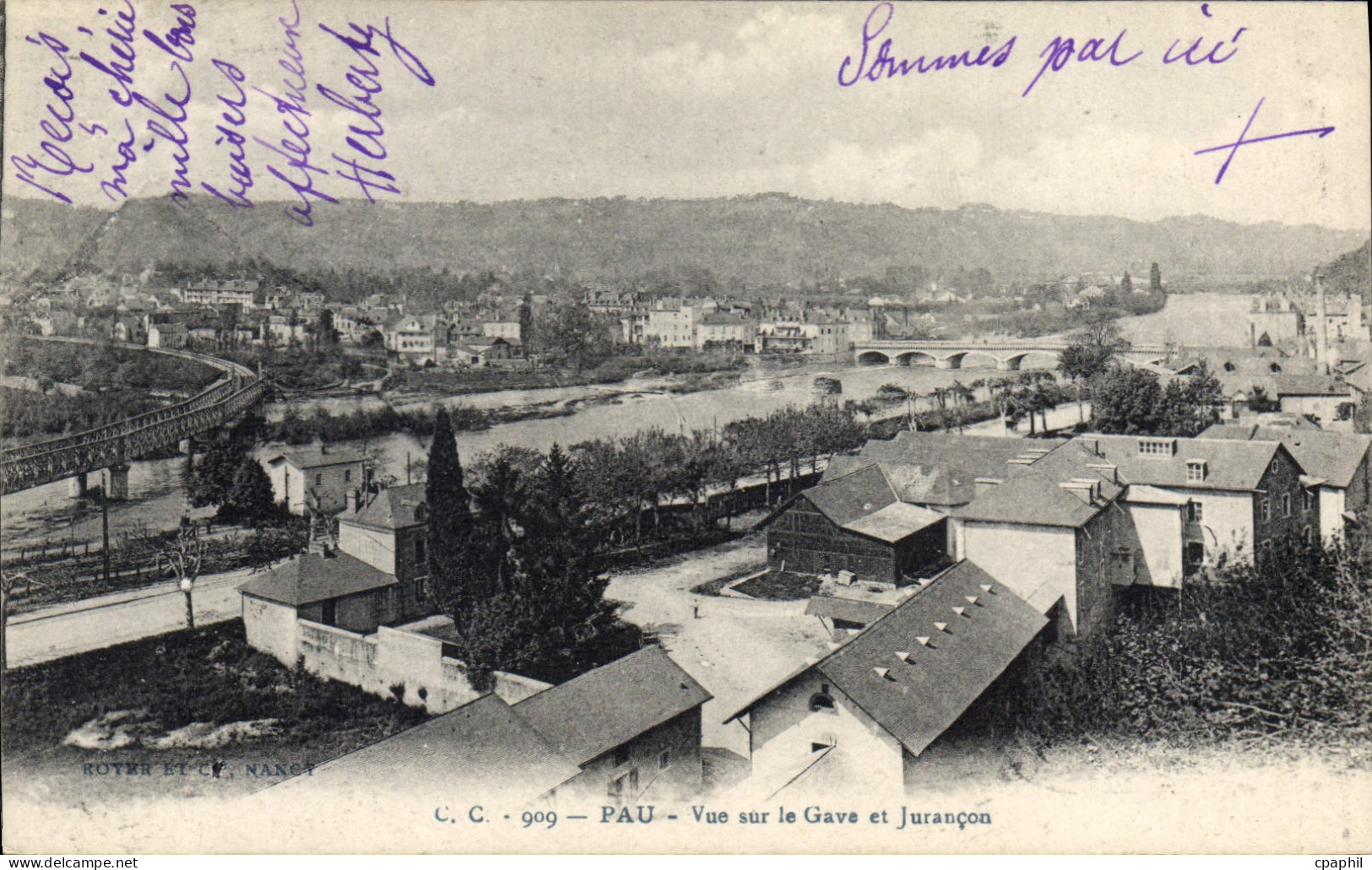 CPA Pau Vue sur le Gave et Jurancon