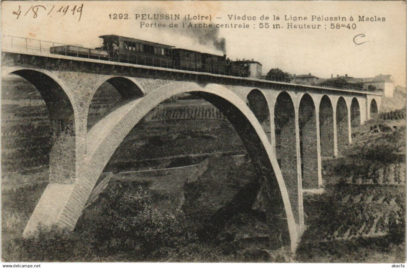 CPA PéLUSSIN Viaduc de la Ligne PéLUSSIN Portée de l'Arche centrale (664395)
