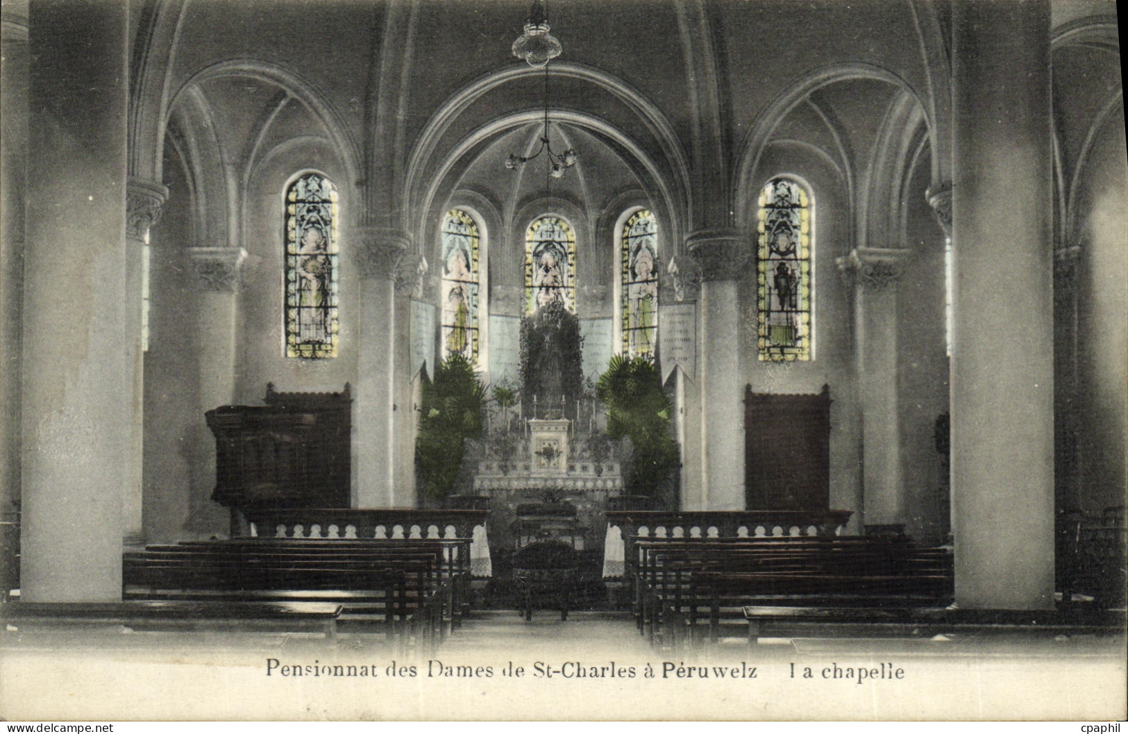 CPA Pensionnat Dames de St Charles a Peruwelz La Chapelle