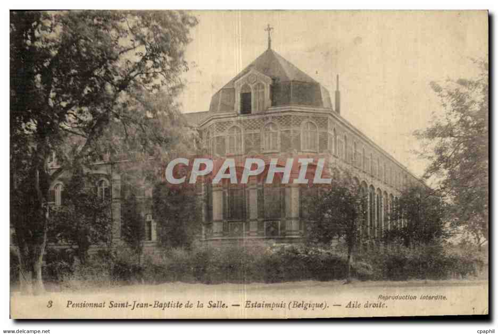 CPA Pensionnat Saint Jean Baptiste de la Salle Estaimpuis Aile droite