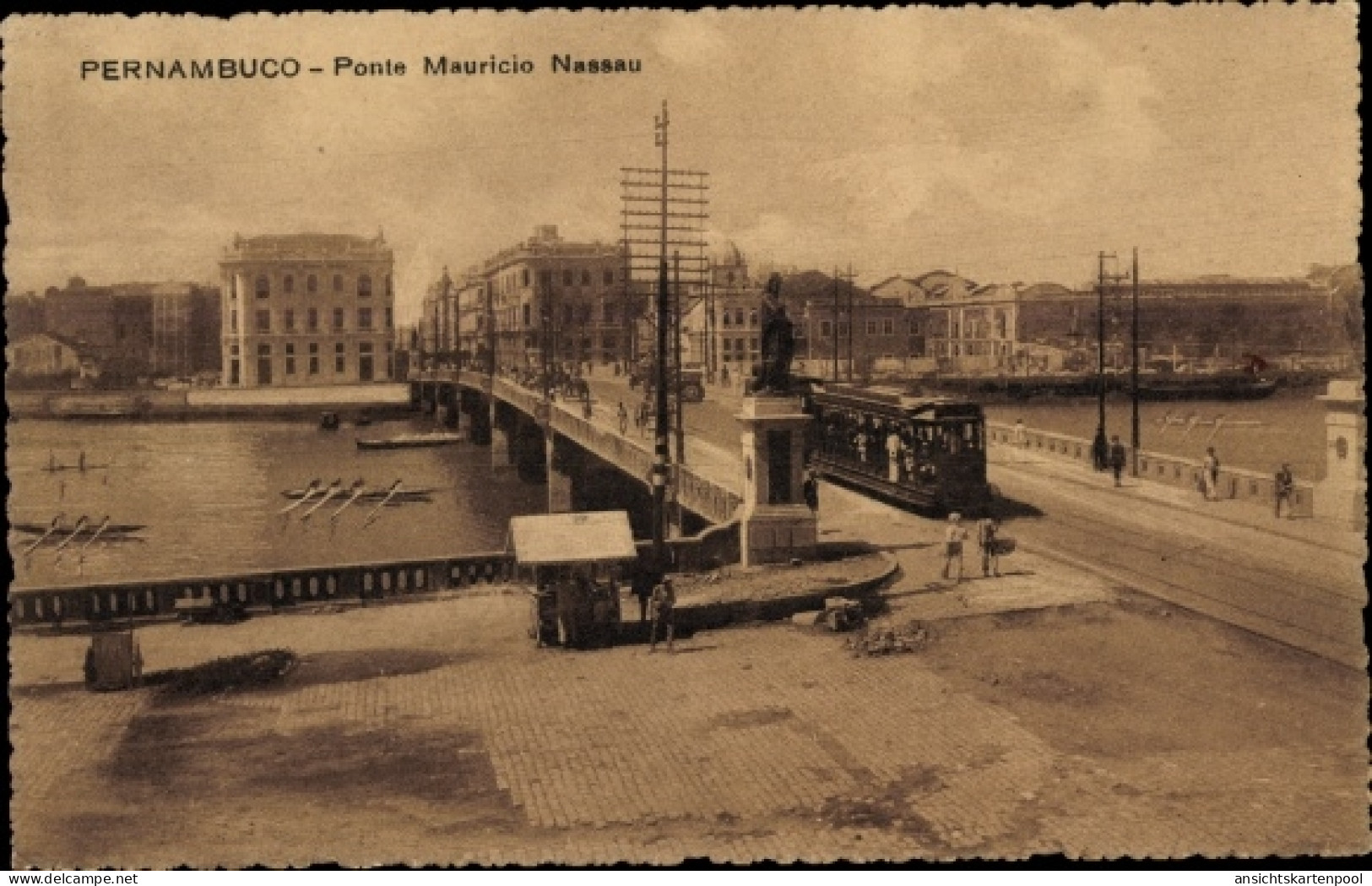 CPA Pernambuco Brasilien, Ponte Mauricio Nassau, Straßenbahn