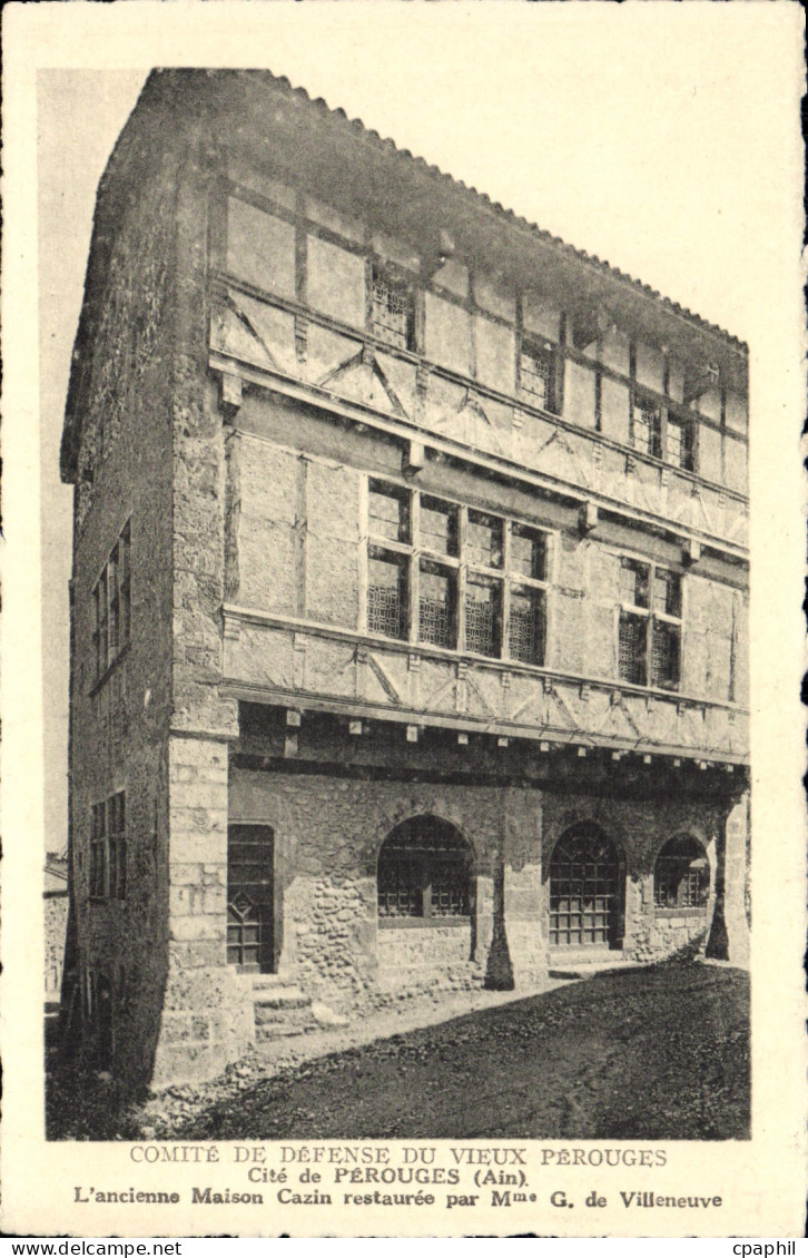 CPA Perouges Comite de Defense du Vieux Perouges l'ancienne maison Cazin