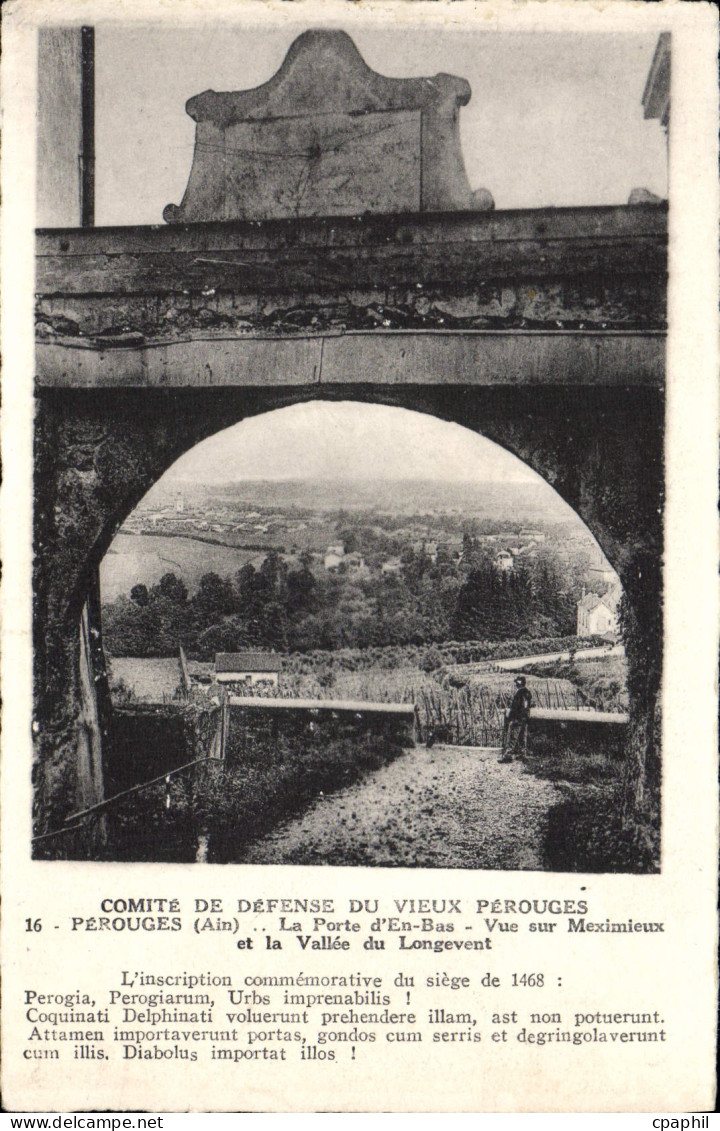 CPA Perouges Comite de Defense du Vieux Perouges La porte d'en bas