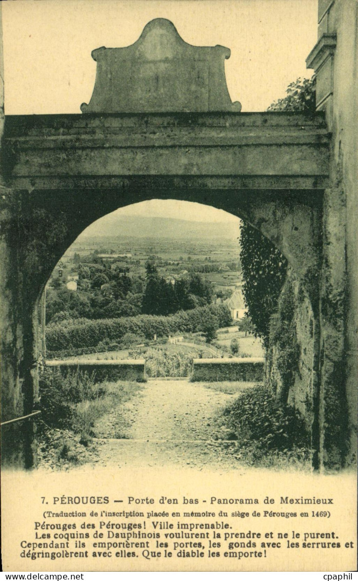 CPA Perouges Porte d en Bas Panorama de Meximieux
