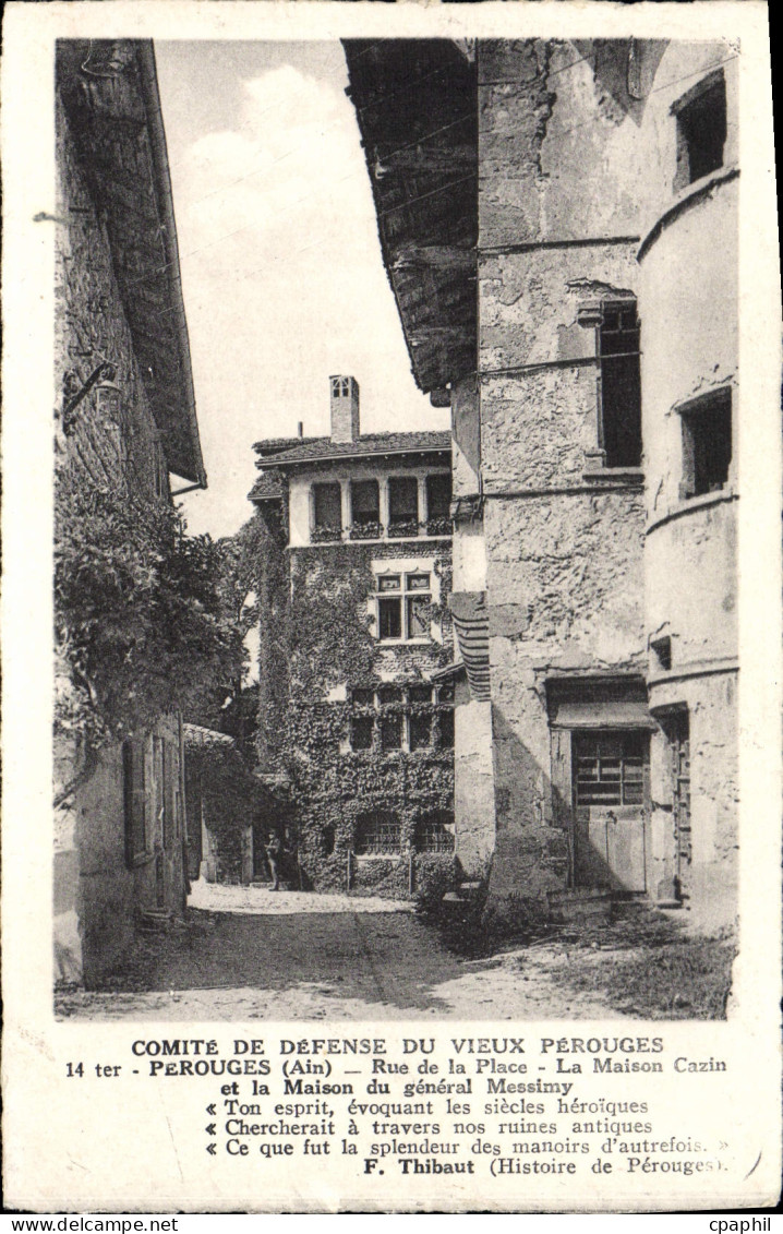 CPA Perouges Rue de la Place La Maison Cazin et la maison du general Messimy