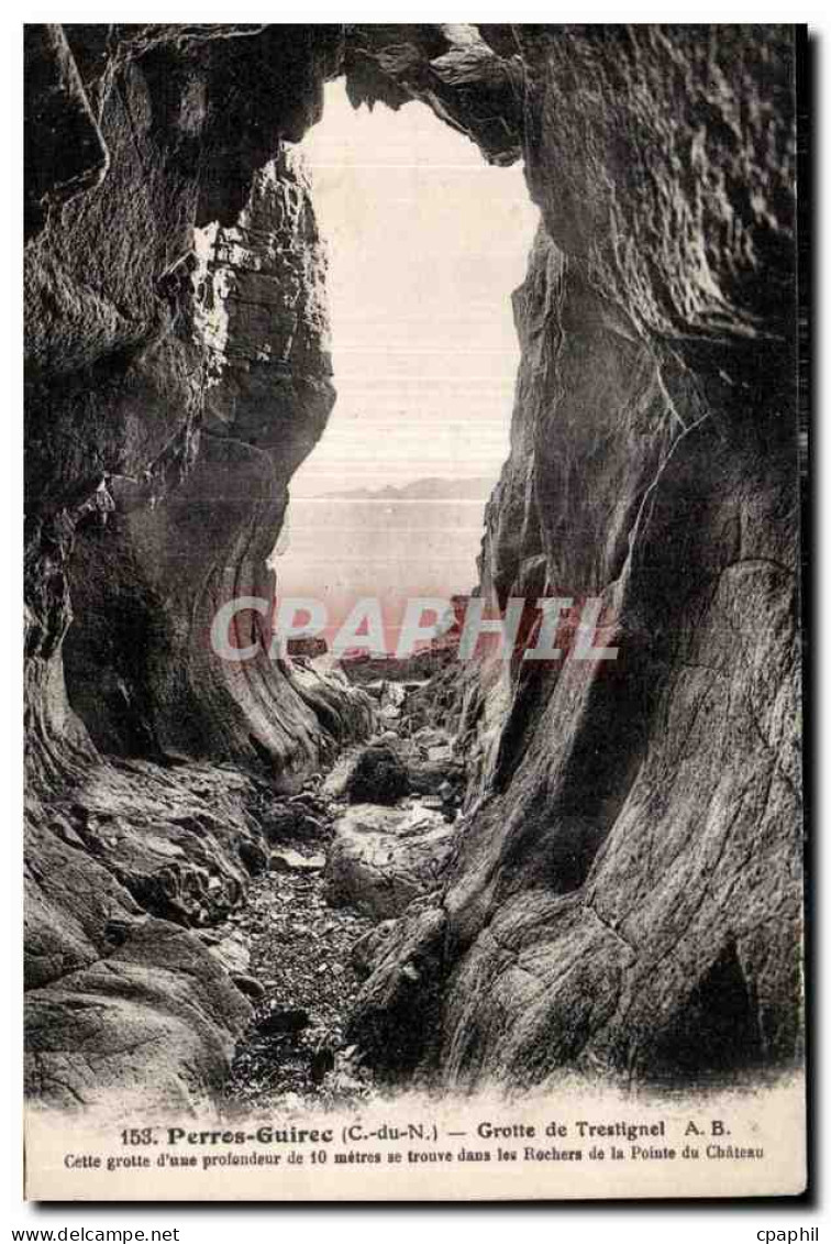 CPA Perros Guirec Grotte de Trestignel