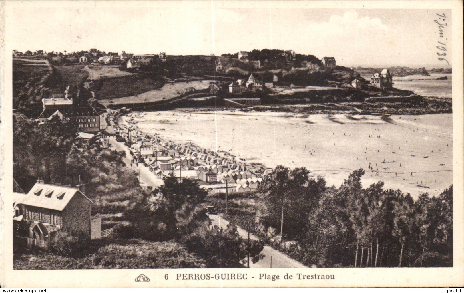 CPA Perros Guirec lage de Trestraou