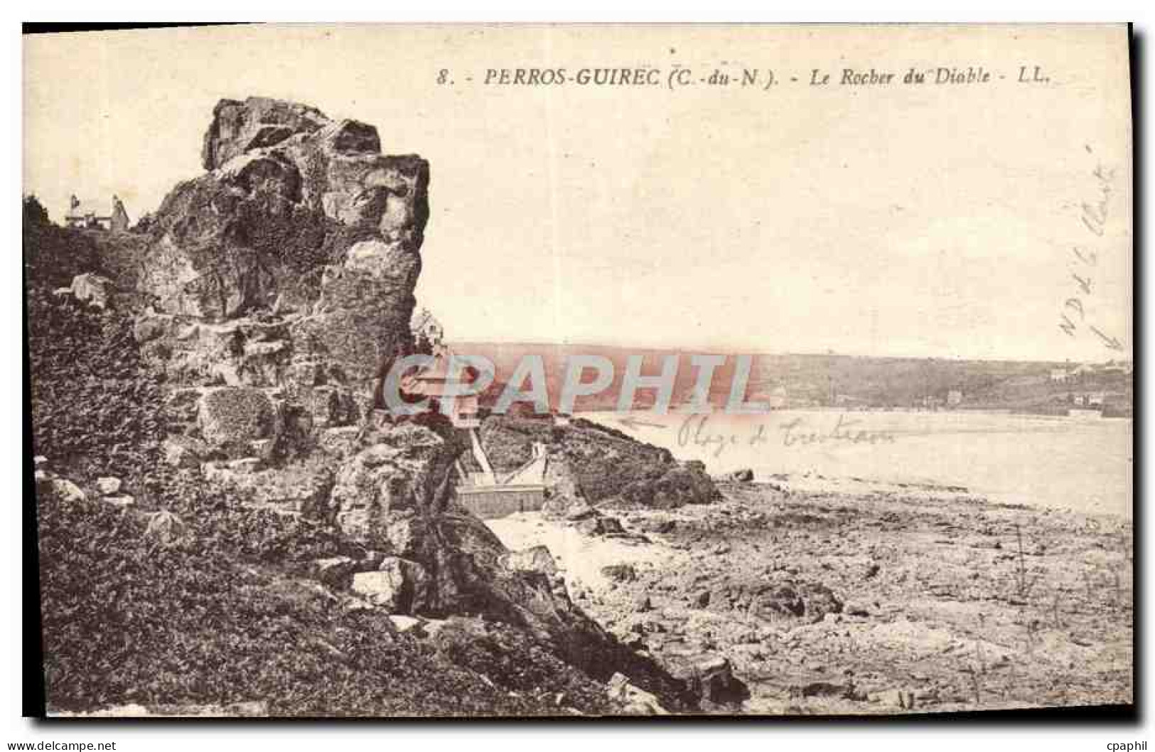 CPA Perros Guirec Le Rocher Du Diable