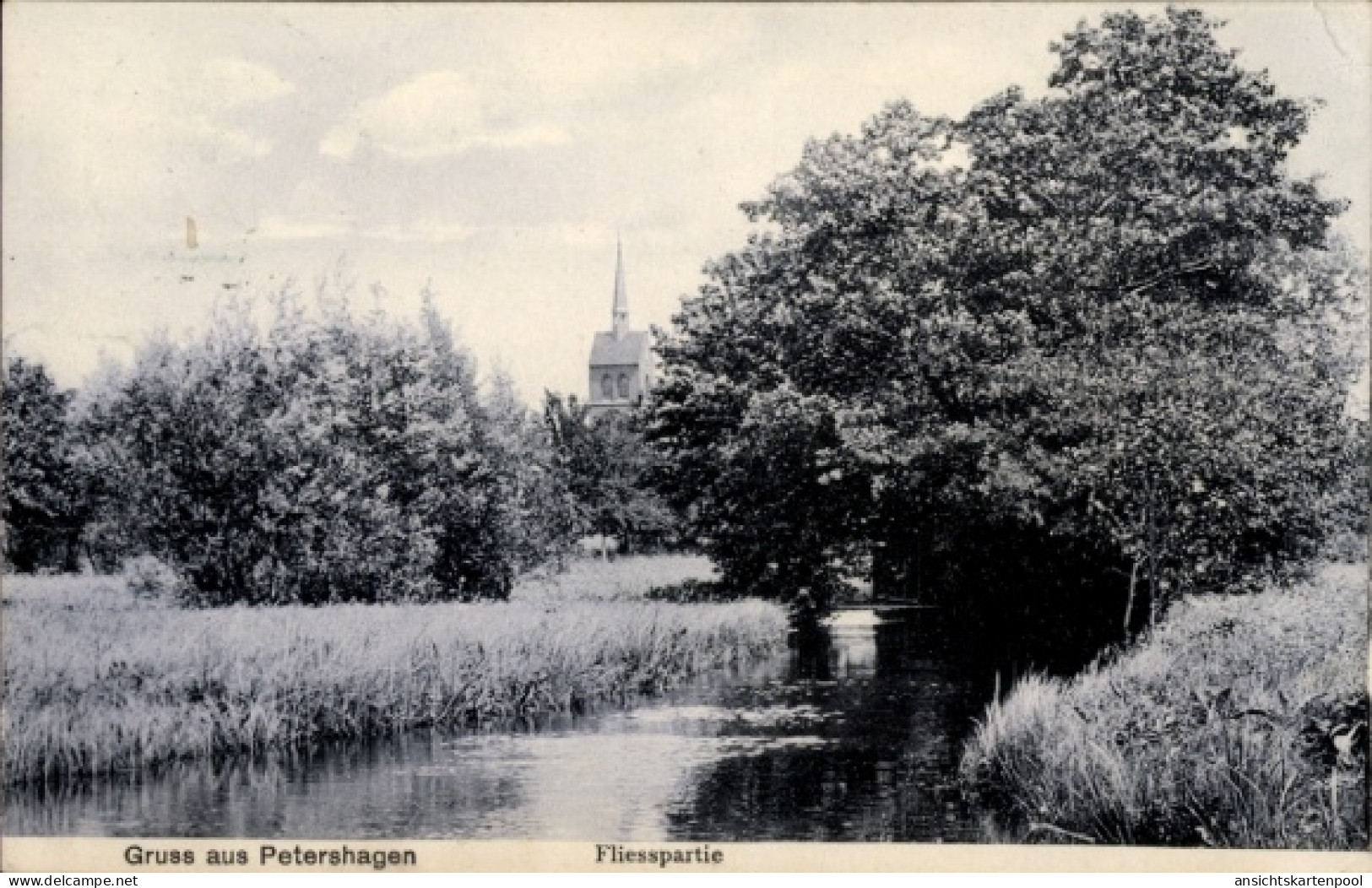 CPA Petershagen Eggersdorf Brandenburg, Fliess, Fluss