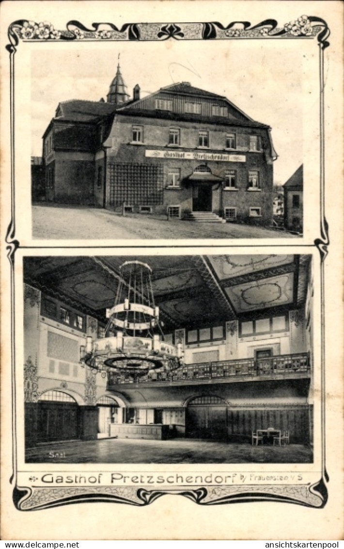 CPA Petzschendorf Klingenberg in Sachsen, Gasthof Pretzschendorf, Innenansicht
