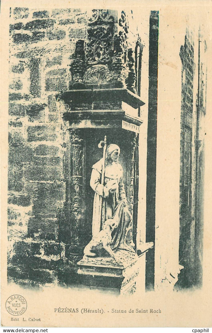 CPA PEZENAS (Herau) Statue de Saint Rock