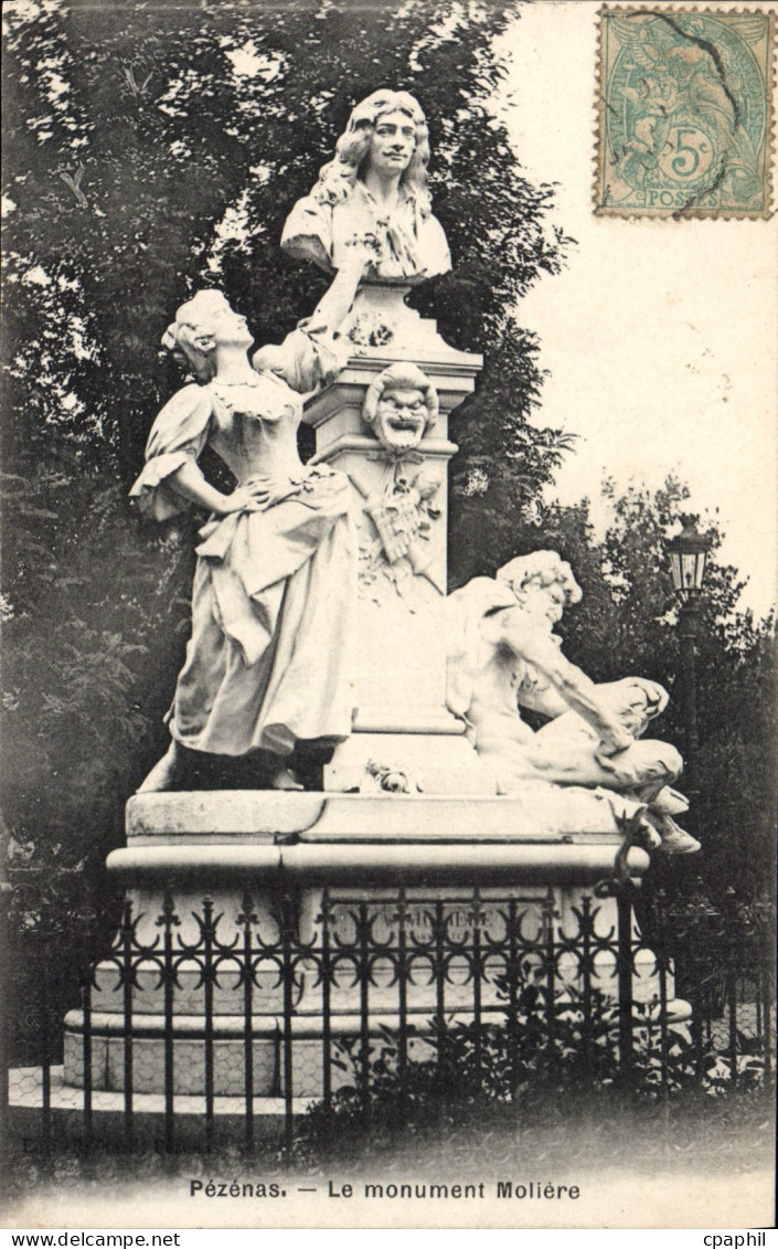 CPA Pezenas Le Monument Moliere