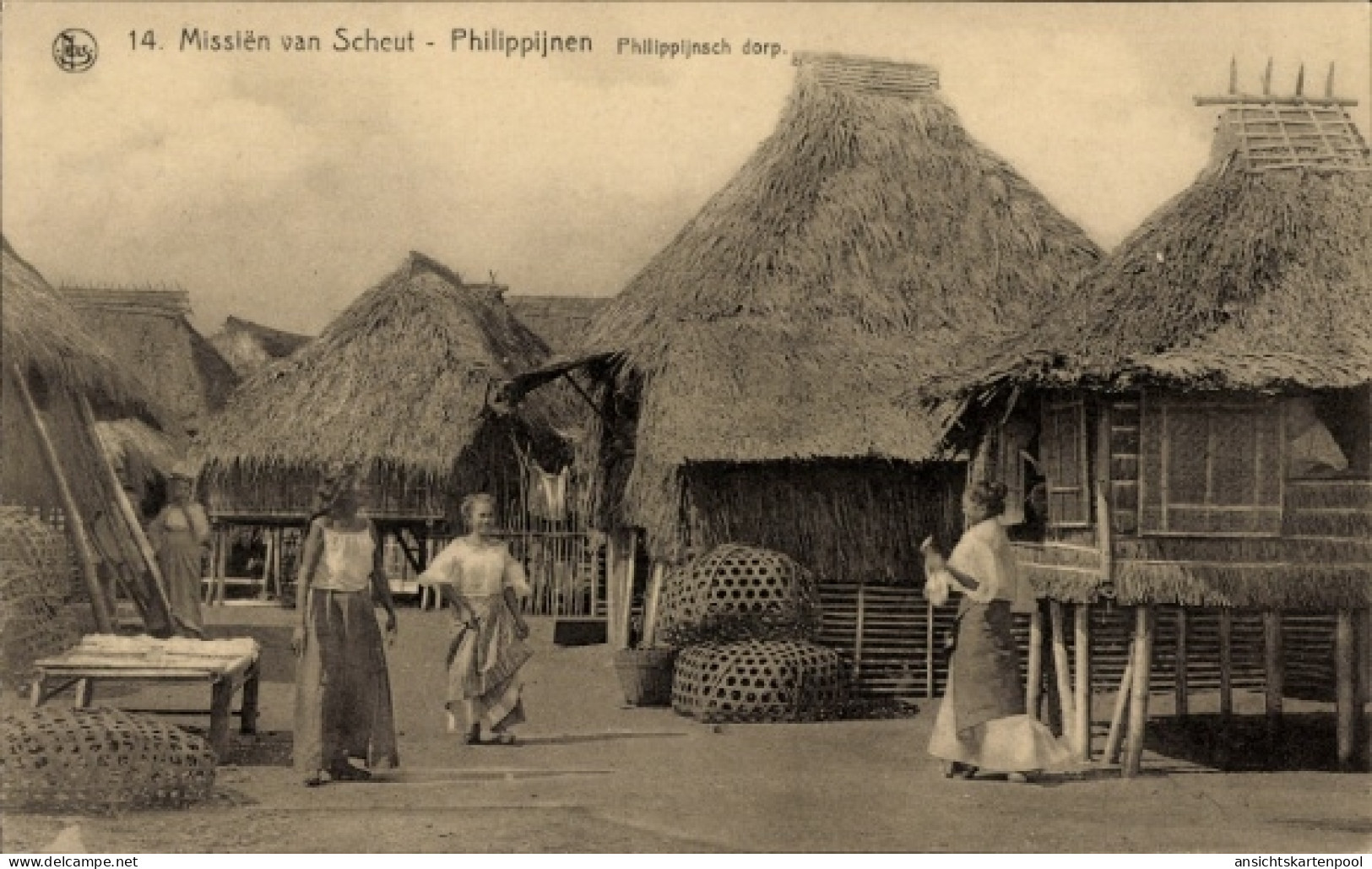 CPA Philippinen, Mission van Scheut, Philippinisches Dorf